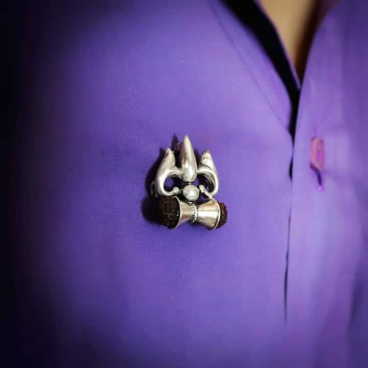 Trishul Damru Rakhi cum Brooch