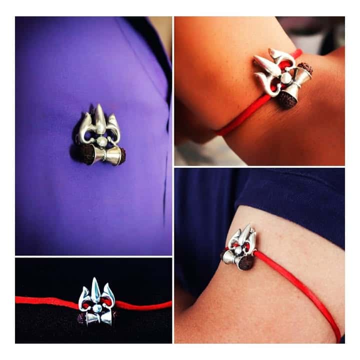 Trishul Damru Rakhi cum Brooch